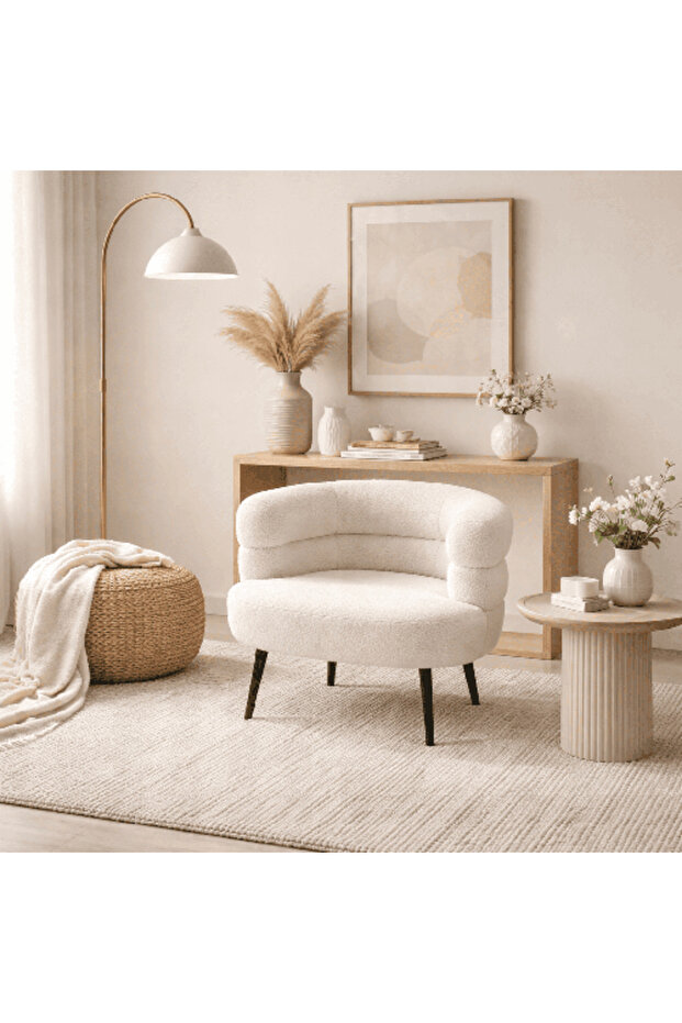 Single Chair with Backrest - White