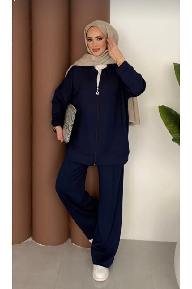 Modal Fabric Oversize Cardigan Tracksuit Set Casual Two-Piece Set