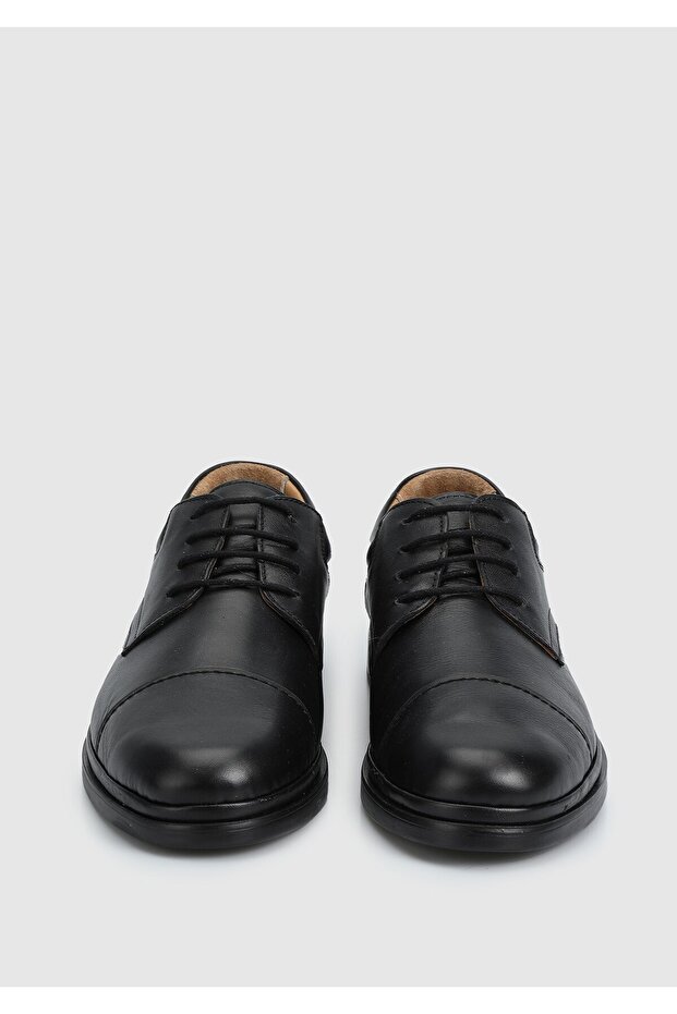 Black Leather Men's Shoes - 3