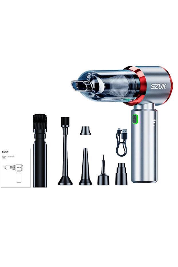 Max Red SZUK 985000PA Car Vacuum Cleaner Mini Wireless Handheld Cleaning Machine for Keyboard Powerf