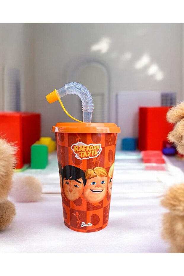 Trt Çocuk Rafadan Tayfa Licensed Glass with Straw