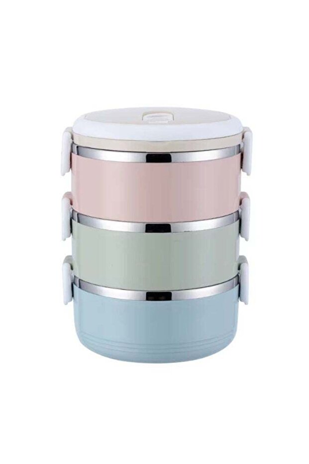 Lunch Box 3 Layers Stainless Steel – 2.1L Large Capacity, Leakproof, Multi-Color Options