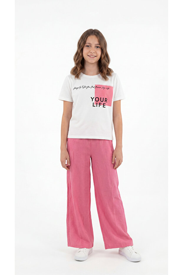 Your Life Printed Girls' Top and Bottom Set
