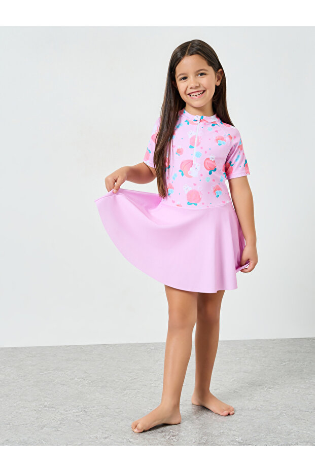 Toddler Girls front zipper swim suit