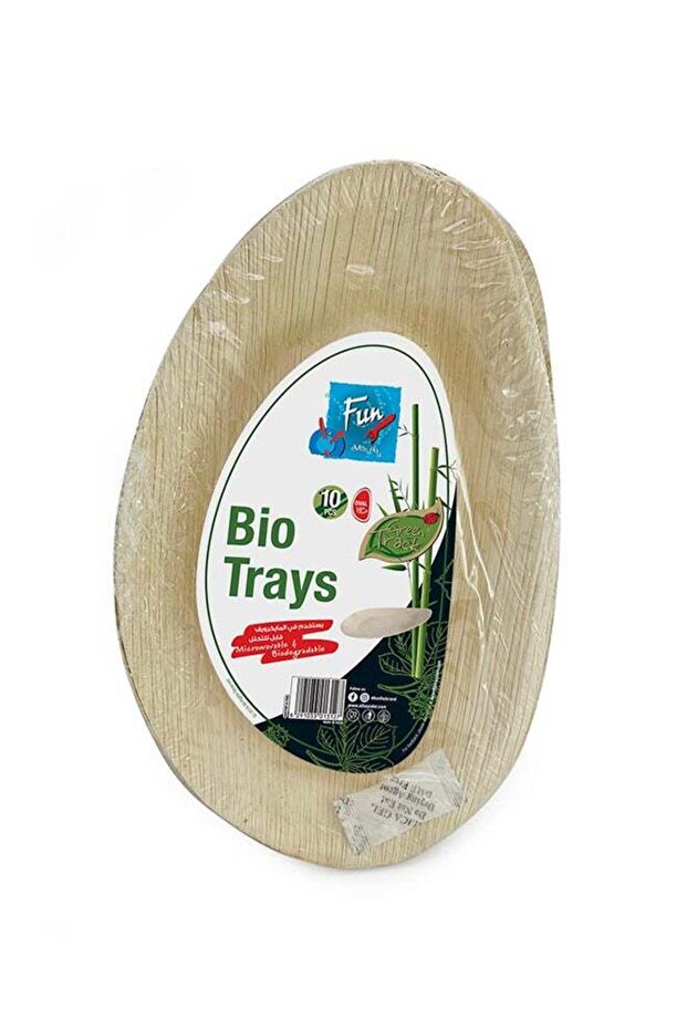 10-Piece Bio Trays Brown 10 inch