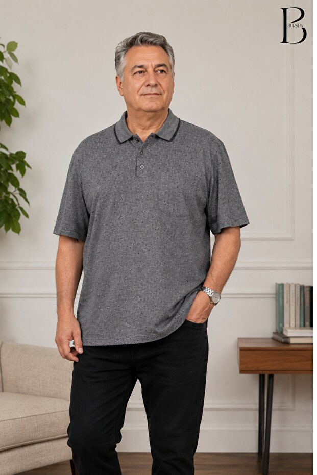 Relaxed Fit Collared Pocketed Men's Dad Summer T-Shirt
