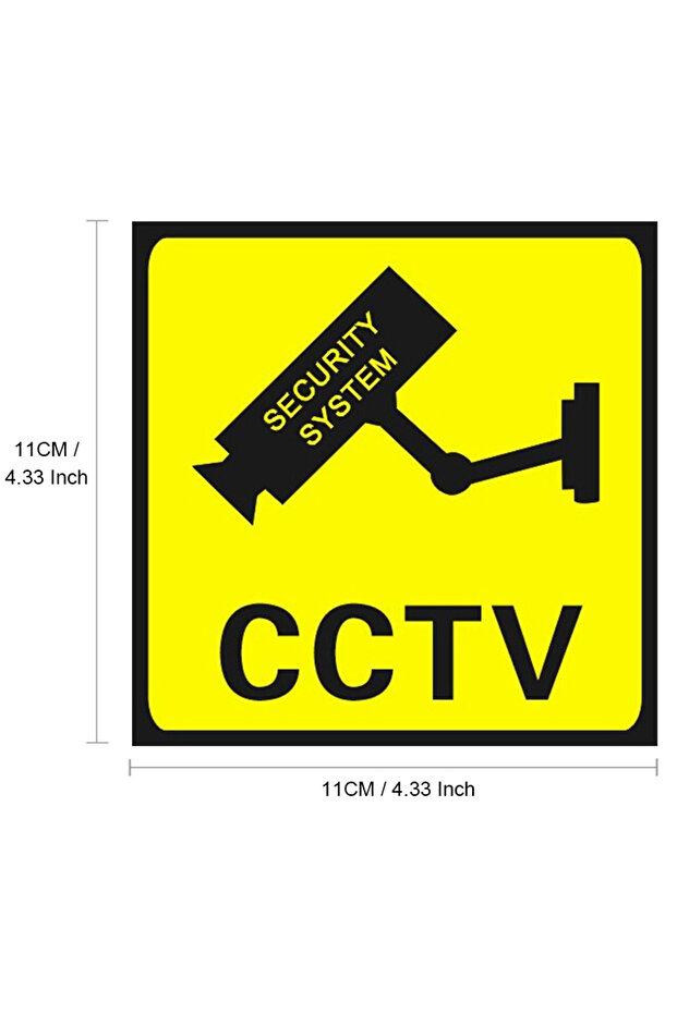 5 قطع ملصقات تحذيرية صفراء - ملصقات CCTV 4/8 قطع للتحذير من كاميرات المراقبة الأمنية على مدار 24 ساعة