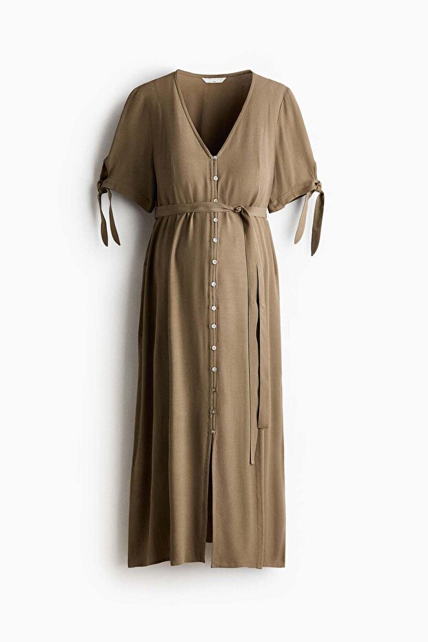 MAMA Tie-belt viscose dress