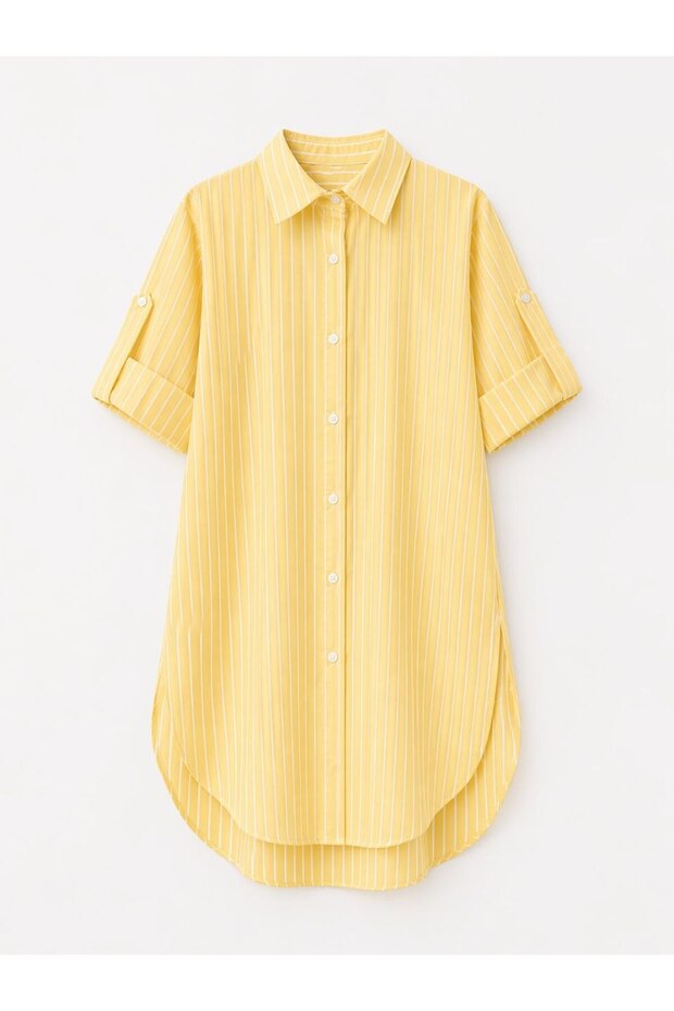Striped Long Back Shirt - 1