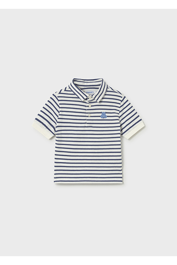 Baby Boy Striped Shirt Collar T-Shirt 6 Months - 4 Years Dark Blue