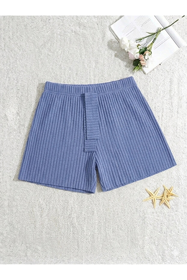 Women's High Waist Elastic Waist Shorts