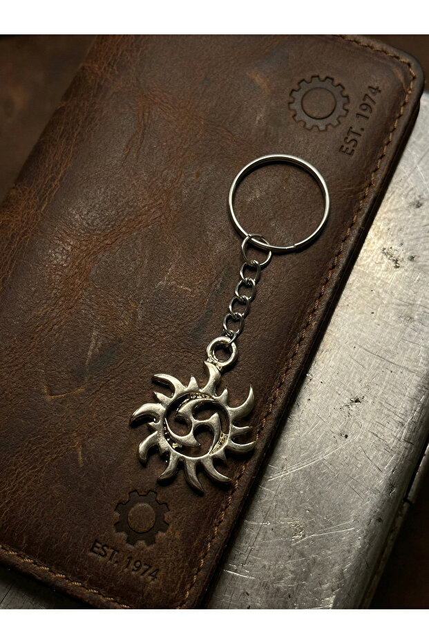 Sun Spiral Modern Masculine Design Men's Keychain