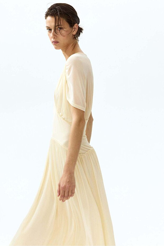 Sheer jersey midi dress