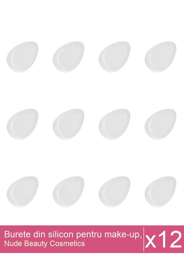Set 12x Burete din silicon pentru make-up, transparent
