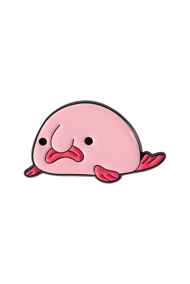 QHXZ5609 Pink Blob Fish Enamel Pins Custom Blobfish Brooches Lapel Badges Clothes Funny Sea Animal J