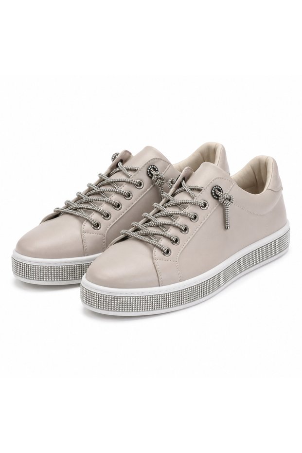 Zenne Glow Black Stone Embroidered Women's Casual Shoes