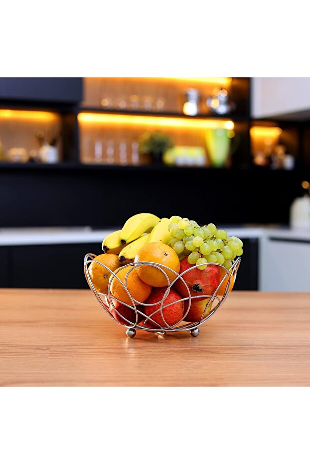 Fruit Basket Set - Portable Stainless Steel Stackable Durable Wire Design Storage Container