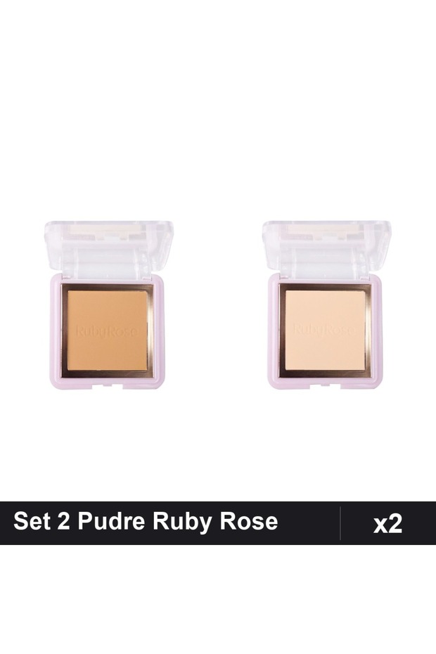 Set 2 Pudre Compacte Ruby Rose PC40 PC10, Nuante Diverse, Machiaj Profesional - 1