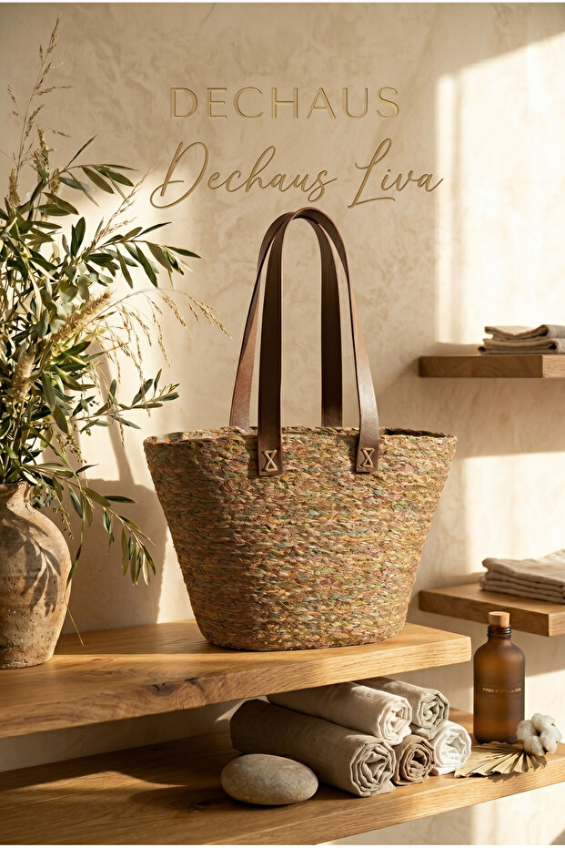 Liva Series Handmade Natural Wicker Shoulder Bag | Nordic Design