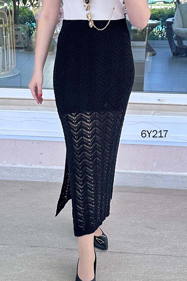 Openwork Knitwear Skirt 6Y217