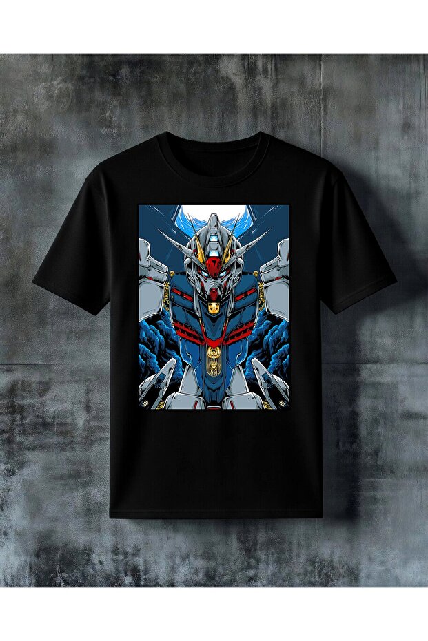 Gundam Robot Savas Printed Oversize T-Shirt