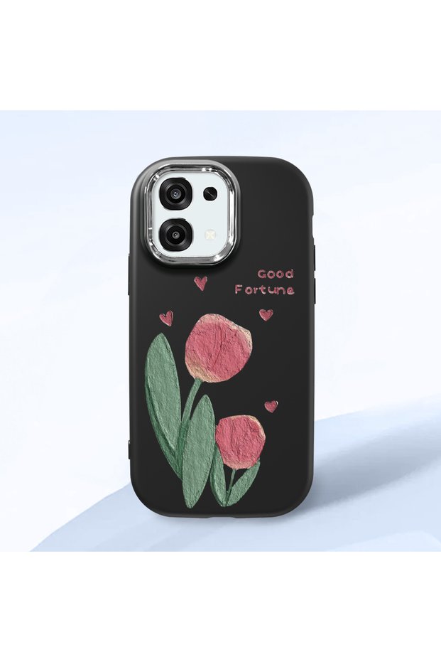 Oppo A6 Pro 4G/5G Compatible Shock-Absorbing Camera Protected Black Silicone Case