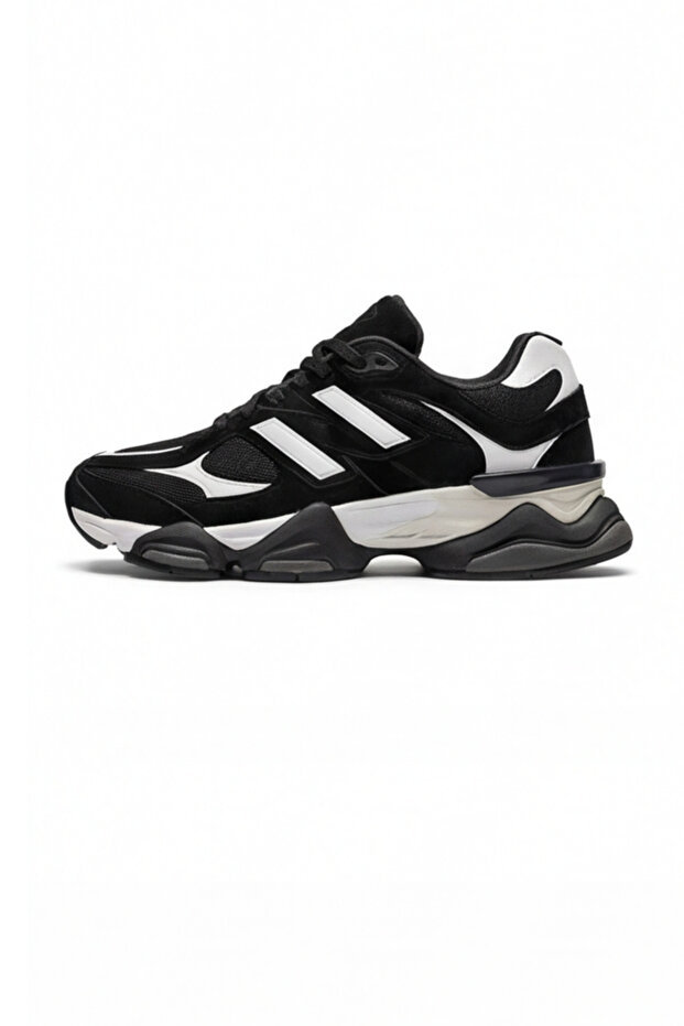 Cloud-Strut Retro-Modern Unisex Sneaker - High-Top, Breathable Mesh Panel Black and White g
