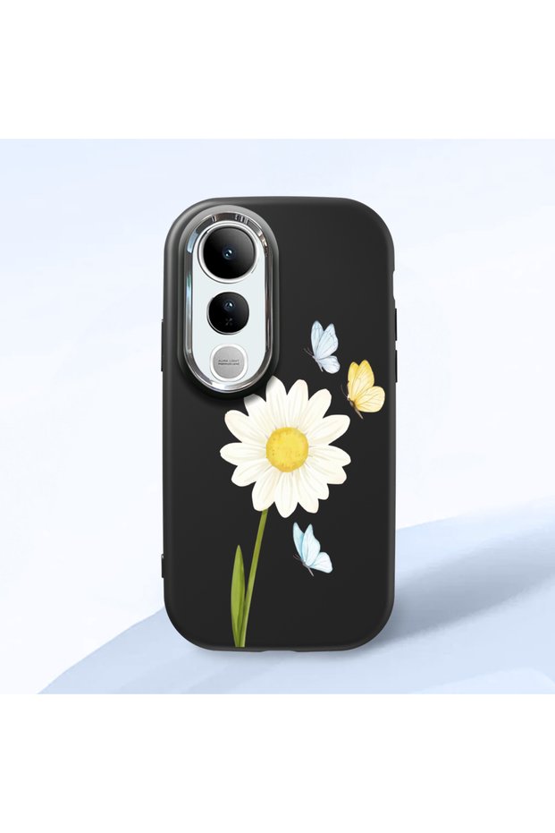 Vivo V50 Lite 4G/5G Compatible Shock-Absorbing Camera Protected Black Silicone Case