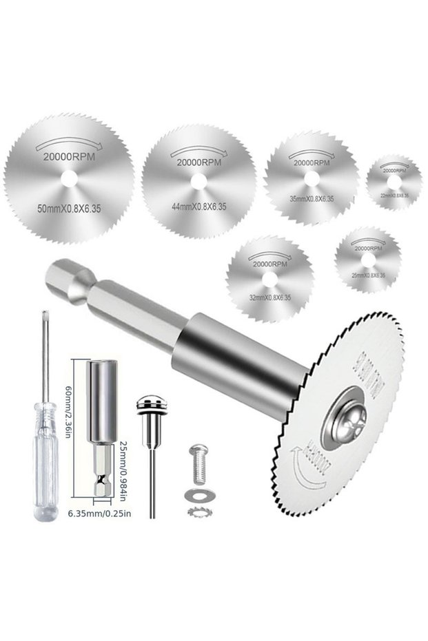 6Pcs 6mm Rod High-Speed Steel Saw Blades 10Pcs, 1/4" Hex Shank Universal Fit for Grinders, Metal/Woo