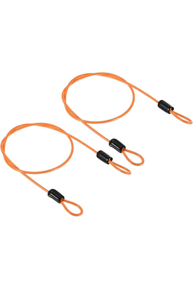 2.5mm 0.5M Orange Security Steel Cable 2.5mm X 0.5m/1.64ft Coated Luggage Lock Wire Rope with Double