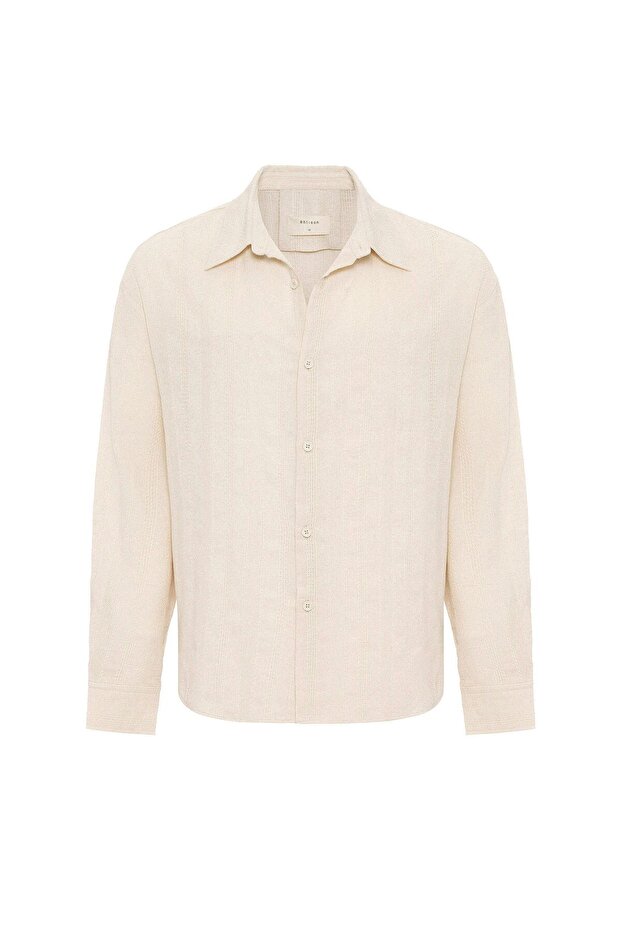 Textured jacquard cotton men's shirt