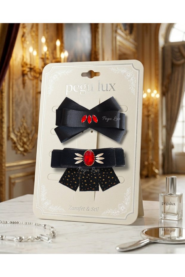 3-Piece Little Mini Lux Velvet Clip with Stone Closure, Holiday, Celebration, Special Day
