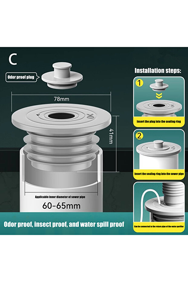 C {Summer2} Drain Pipe Anti-odor Seal Plugging Cover Wash Basin Floor Drain Deodorization Silicone .