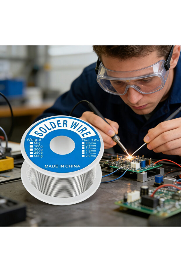 1.0mm 1pc 50/1.76oz, Premium 60/40 solder wire, containing 1.5-2.0% rosin core flux, suitable for el