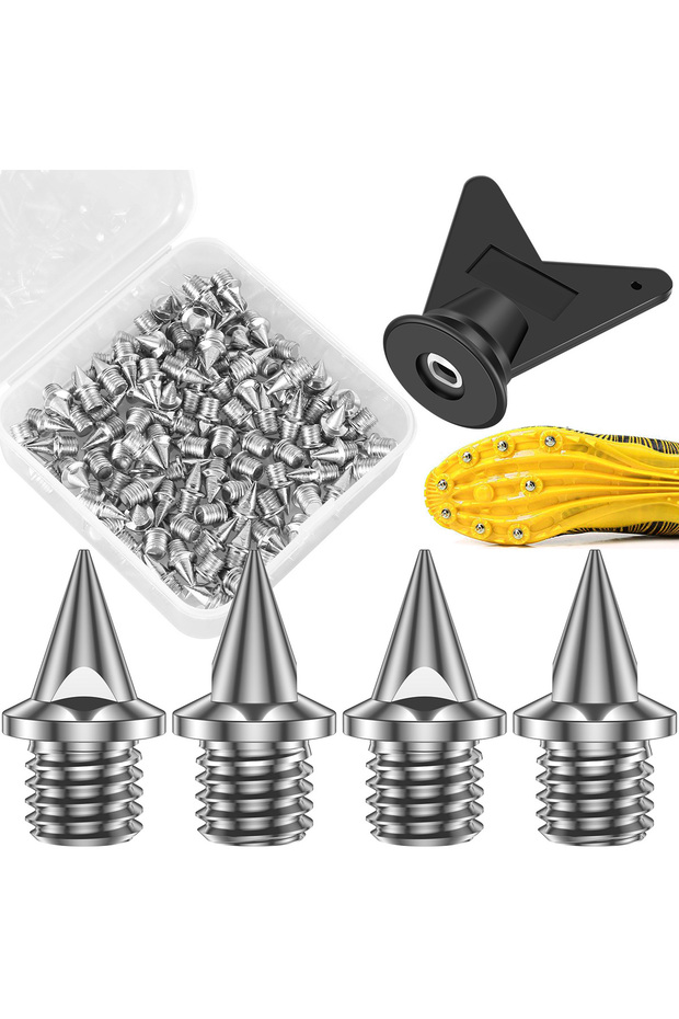 Silver 100Pcs Track Spikes Steel Wear Resistant Shoe Spikes Replacement Non-slip Lightweight Sport S