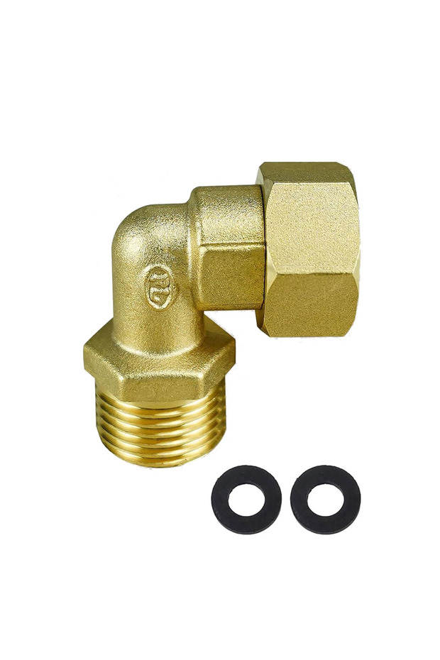 1/2" Gold 90 Degree Garden Hose Elbow Connectors, 1/2" Brass Hose Elbow, Hose Adapter for RV Water H