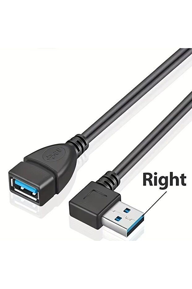 كابل تمديد USB 3.0 عالي السرعة بزاوية 90 درجة ° محول للكمبيوتر والهاتف المحمول - شحن سريع