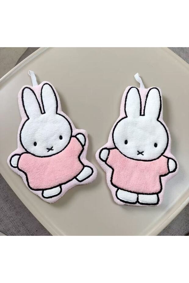 2 Styles One Each 1/2 Pcs Cute Miffy Rabbit Home Towel Thickened Bathroom Kitchen Cartoon Towel Miff