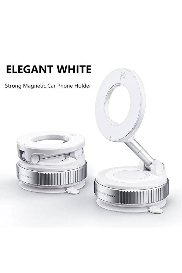 White K007 Strong Magnetic Car Phone Holder Foldable Design 360° Adjustable Vacuum Mount for Car/Des