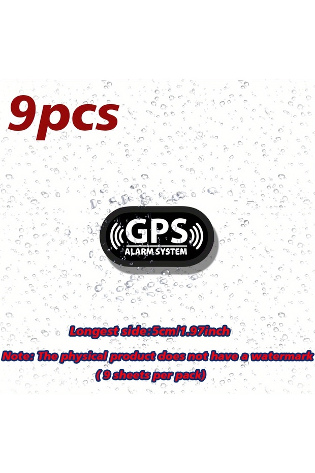 9 قطع ملصقات تحذيرية عاكسة مقاومة للماء لنظام تحديد المواقع العالمي (GPS) - ملصقات فينيل ذاتية اللصق بأشكال غير منتظمة