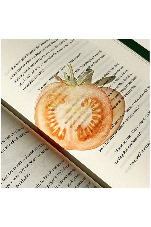 فاصل كتب بتصميم الطماطم، أكريليك شفاف أنيق، علامة قراءة، هدية للطلاب، بتصميم مقطوع يمنح شعورًا فاخرًا