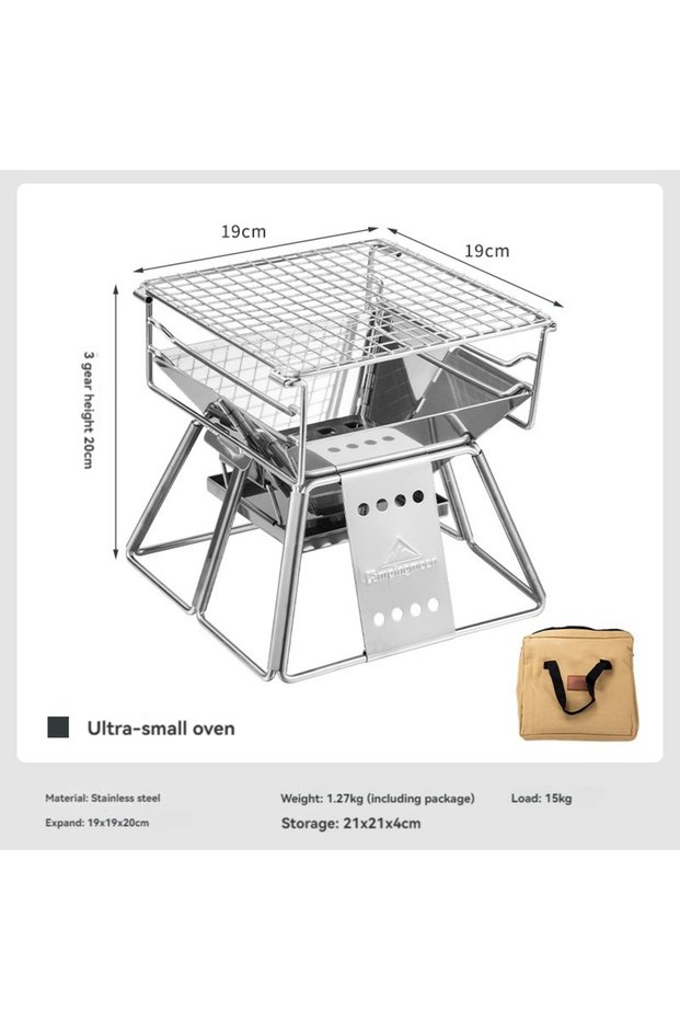 X-MINI CAMPINGMOON Outdoor Barbecue Grill for Couples to Barbecue 1-2 People, Family Wooden Charcoal