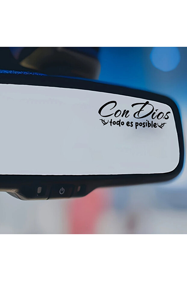 black "With God, everything is possible" Stickers for mirrors - ideal gifts for glass surfaces, car
