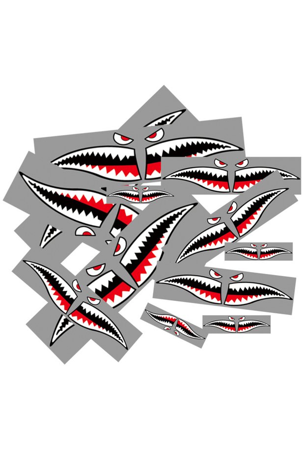 era 1 set of bicycle shark head tube stickers, mountain bike waterproof decorative scratch covering