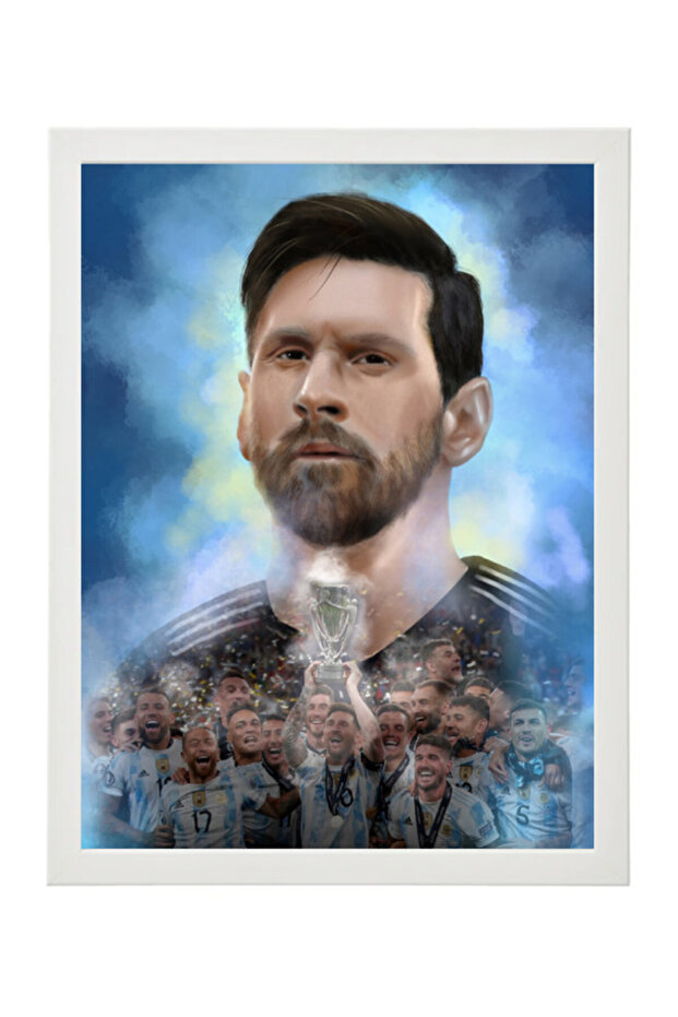 Lionel Messi Argentina Champion Poster with Frame 30x40cm