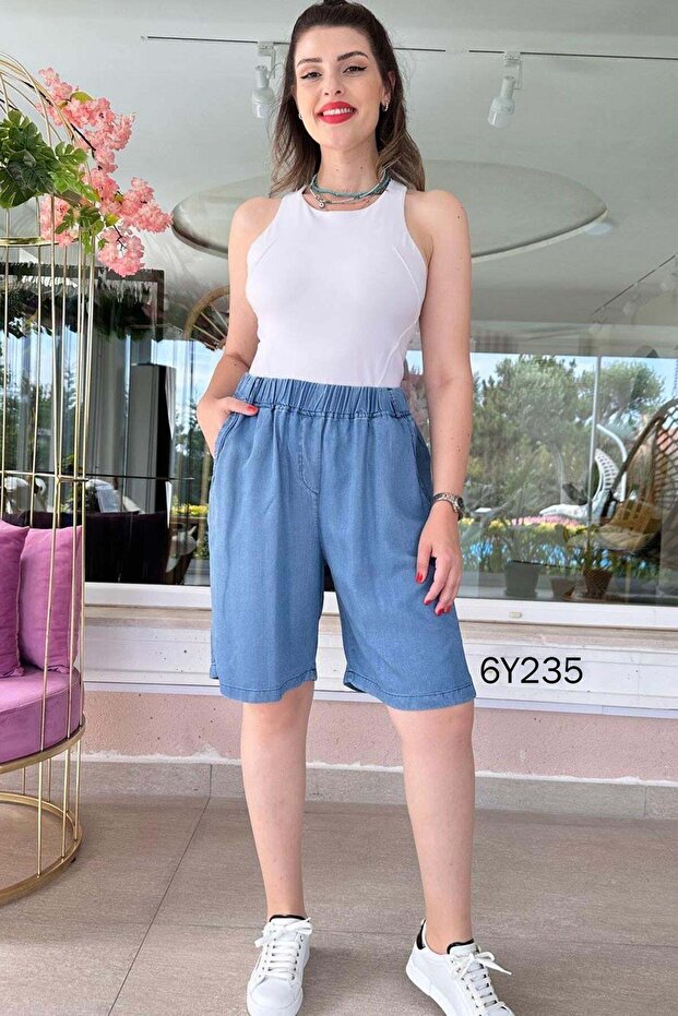 Tensel Denim Shorts 6Y235