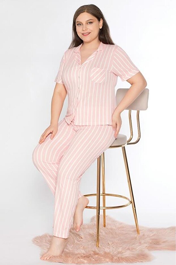 Boydan Battal Short Sleeve Pajama Set B780-25