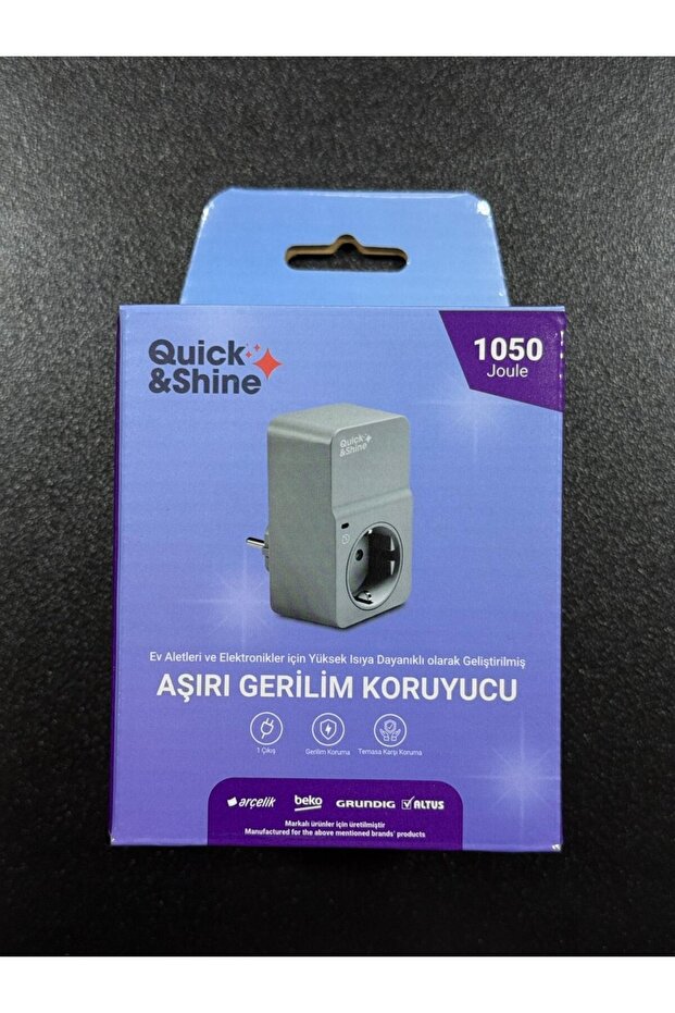 مقبس حماية من التيار الزائد Quick & Shine - مقبس حماية من التيار الكهربائي 1050 جول حماية عالية - 1