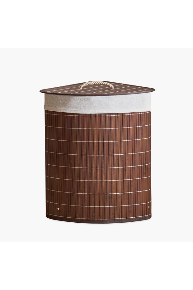 Knock Down Bamboo Corner Laundry Hamper - 7