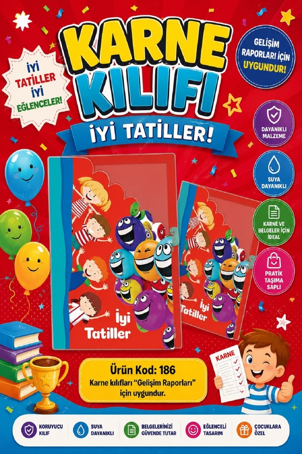 Ata School Report Book Cover for Preschools and Primary Schools (Suitable for Development Files) Product Code:186 (10 Pieces)